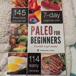 Paleo for Beginners Cookbook by - White and Red Cover